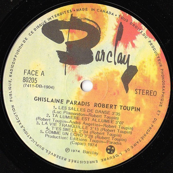 Ghislaine Paradis & Robert Toupin - Ghislaine Paradis & Robert Toupin | Barclay (80205) - 3