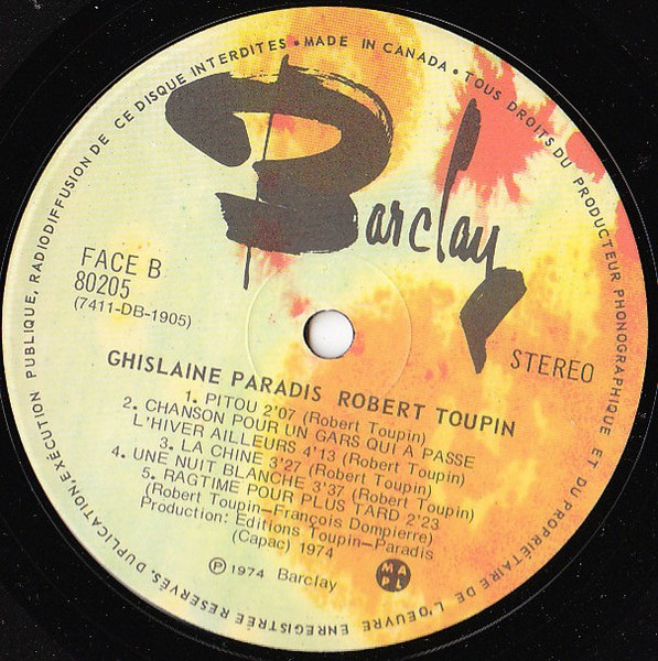 Ghislaine Paradis & Robert Toupin - Ghislaine Paradis & Robert Toupin | Barclay (80205) - 4