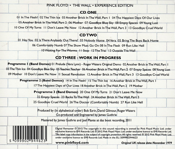 Pink Floyd - The Wall | EMI (5099902944623) - 2 Pink Floyd - The Wall | EMI (5099902944623) - 2