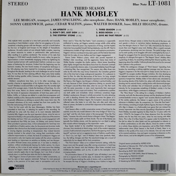 Hank Mobley - Third Season | Blue Note (1081) - 4