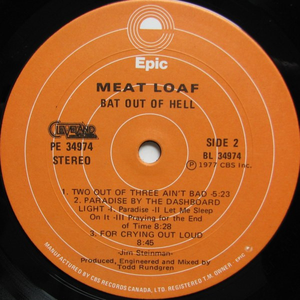 Meat Loaf - Bat Out Of Hell | Epic (PE 34974) - 3 Meat Loaf - Bat Out Of Hell | Epic (PE 34974) - 3