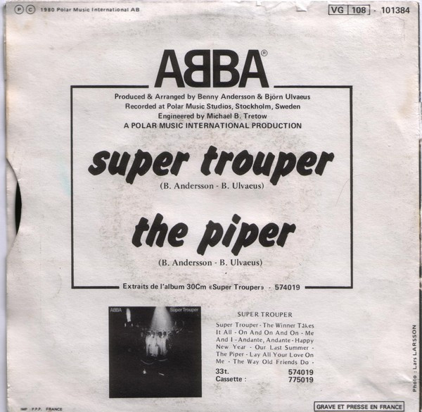 ABBA - Super Trouper / The Piper | Vogue (101384) - 2