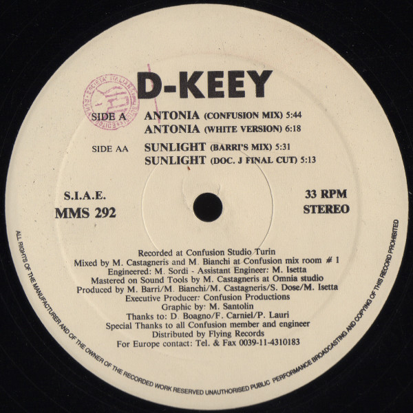 D-Keey - Antonia / Sunlight | Black Zone Records (MMS 292) - main D-Keey - Antonia / Sunlight | Black Zone Records (MMS 292) - main