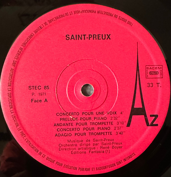 Saint-Preux - Concerto | Disc'Az (STEC LP 85) - 4 Saint-Preux - Concerto | Disc'Az (STEC LP 85) - 4