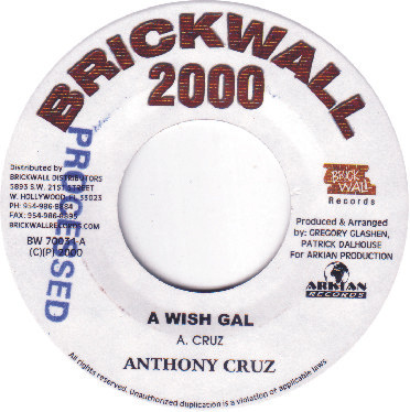 Anthony Cruz - A Wish Gal | Brickwall Records (BW 70031) - main