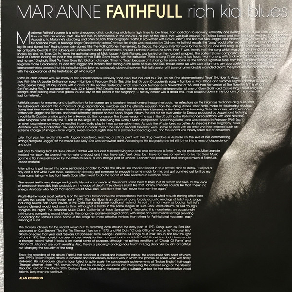 Marianne Faithfull - Rich Kid Blues | Demon Records (DEMREC295) - 2 Marianne Faithfull - Rich Kid Blues | Demon Records (DEMREC295) - 2
