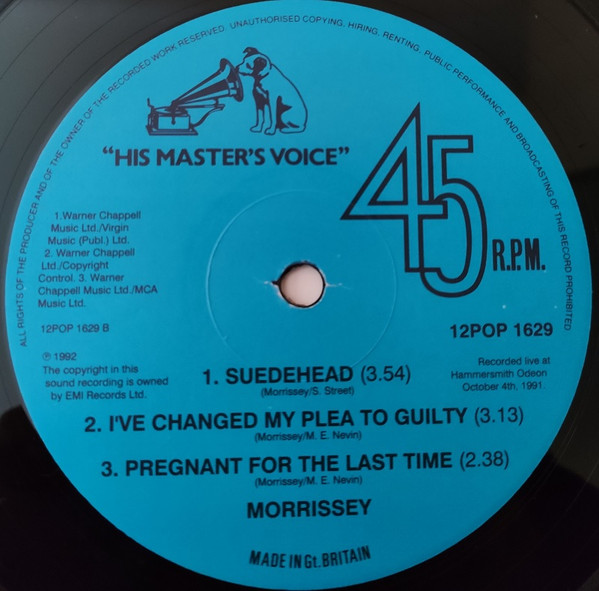 Morrissey - We Hate It When Our Friends Become Successful | His Master's Voice (12POP 1629) - 2