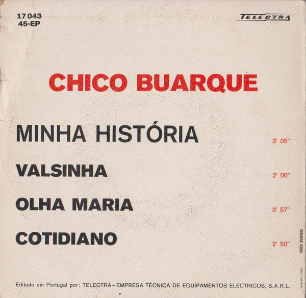 Chico Buarque - Minha História | Telectra (17 043) - 2
