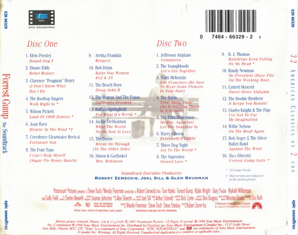Various - Forrest Gump (The Soundtrack) | Epic Soundtrax (E2K 66329) - 2 Various - Forrest Gump (The Soundtrack) | Epic Soundtrax (E2K 66329) - 2