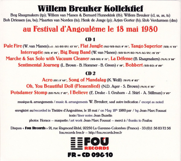 Willem Breuker Kollektief - Angoulême 18 Mai 1980 | Fou Records (FR - CD 09&10) - 2