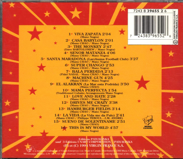 Mano Negra - Casa Babylon [CD] | Virgin Music Canada (V2 7243 8 39655 2 6) - 2