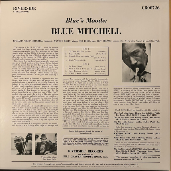 Blue Mitchell - Blue's Moods | Craft Recordings (CR00726) - 3