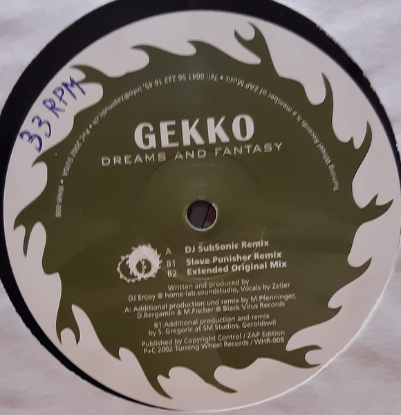 Gekko - Dreams And Fantasy | Turning Wheel Records (WHR-008) - 3