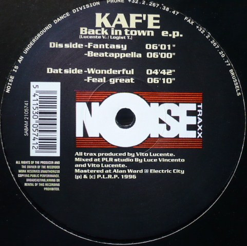 Kaf'e - Back In Town EP | Noise Traxx (2105741) - main