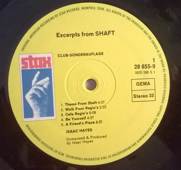 Isaac Hayes - Excerpts From Shaft | Stax (28 655-9) - 3 Isaac Hayes - Excerpts From Shaft | Stax (28 655-9) - 3