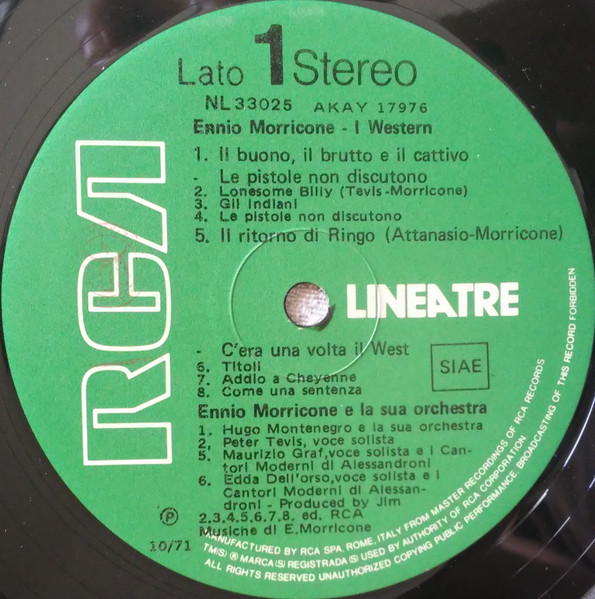 Ennio Morricone - I Western | RCA (NL 33025) - 3