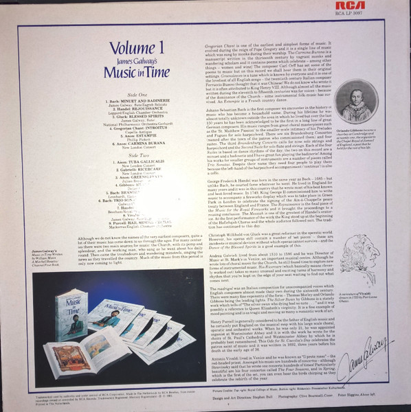 James Galway - James Galway's Music In Time Volume 1 | RCA (LP 3097) - 2
