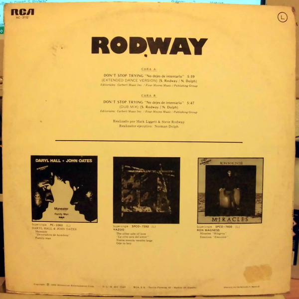 Steve Rodway - Don't Stop Trying = No Dejes De Intentarlo | RCA (XC-3112) - 2