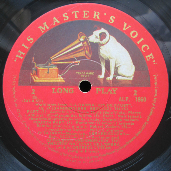 Hector Berlioz / André Cluytens , Orchestre National De L'Opéra De Paris - Highlights From La Damnation De Faust | His Master's Voice (ALP 1860) - 2 Hector Berlioz / André Cluytens , Orchestre National De L'Opéra De Paris - Highlights From La Damnation De Faust | His Master's Voice (ALP 1860) - 2