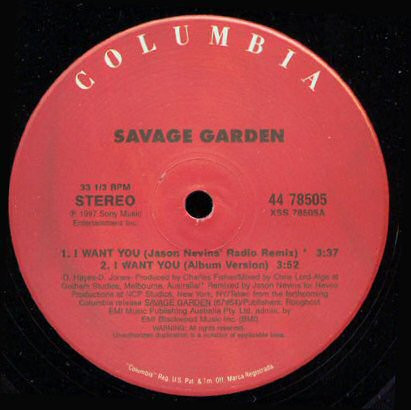 Savage Garden - I Want You (Remixes) | Columbia (44 78505) - 2