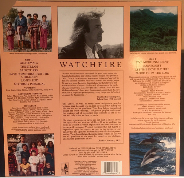 Pete Sears - Watchfire | Redwood Records (RR-8806) - 2