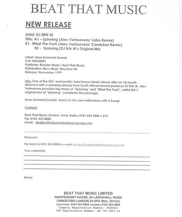 Eric M - Spinning | Aura Surround Sounds (SUSSX 041)