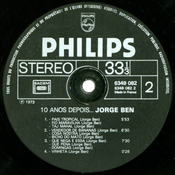 Jorge Ben - 10 Anos Depois | Philips (6349 082) - 3 Jorge Ben - 10 Anos Depois | Philips (6349 082) - 3