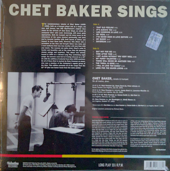 Chet Baker - Chet Baker Sings | Valentine Records (896700) - main