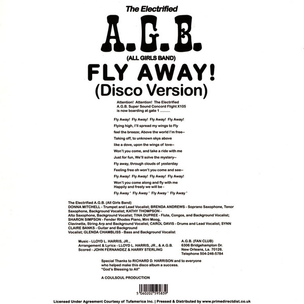 The Electrified A.G.B. (All Girls Band) - Fly Away (Disco Version) | Dome City (DC-10005) - 2