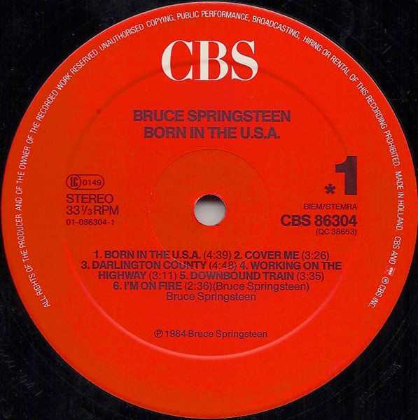 Bruce Springsteen - Born In The U.S.A. | CBS (CBS 86304) - 3 Bruce Springsteen - Born In The U.S.A. | CBS (CBS 86304) - 3