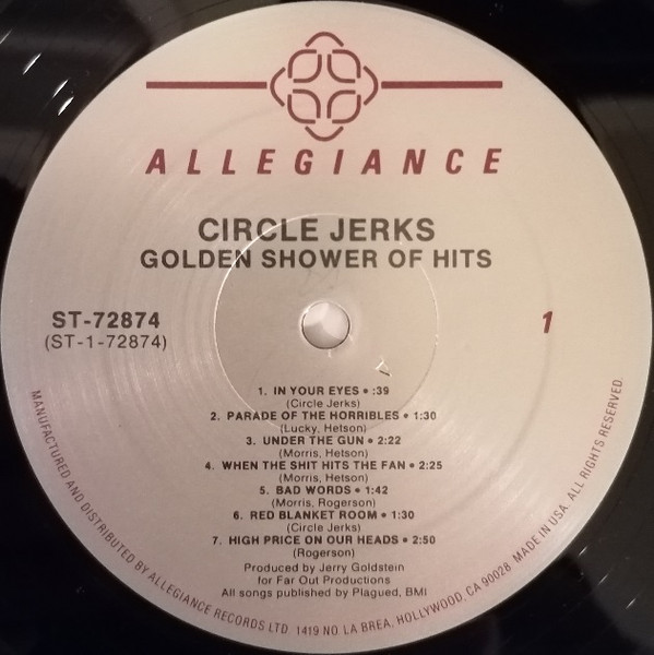 Circle Jerks - Golden Shower Of Hits | LAX Records (LAX 1051) - 3