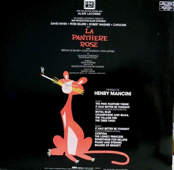 Henry Mancini - La Panthere Rose [Vinyl] | RCA (APL1 0832) - 2