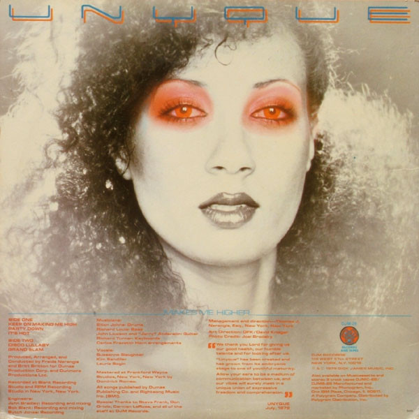 Unyque - Makes Me Higher... | DJM Records (DJM-26) - 2