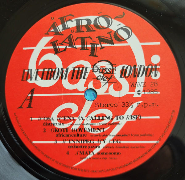 Various - Afro-Latino Live From The Bass Clef: London | Wave Records (WAVE 28) - 3 Various - Afro-Latino Live From The Bass Clef: London | Wave Records (WAVE 28) - 3