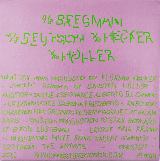 Hecker - 2⁄8 Bregman 4⁄8 Deutsch 7⁄8 Hecker 1⁄8 Höller | Presto!? (P!?018) - main