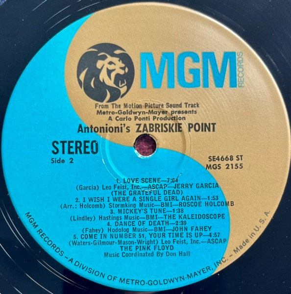 Various - Music From The Motion Picture Sound Track Zabriskie Point | MGM Records (SE-4668ST) - 4 Various - Music From The Motion Picture Sound Track Zabriskie Point | MGM Records (SE-4668ST) - 4