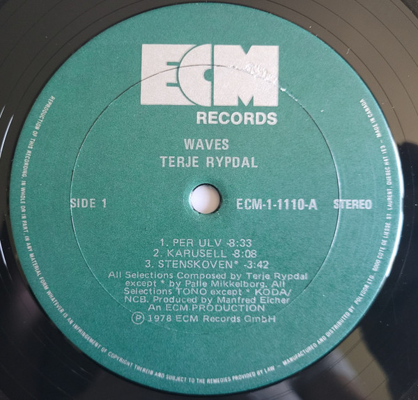 Terje Rypdal - Waves [Vinyl] | ECM Records (ECM 1-1110) - 3