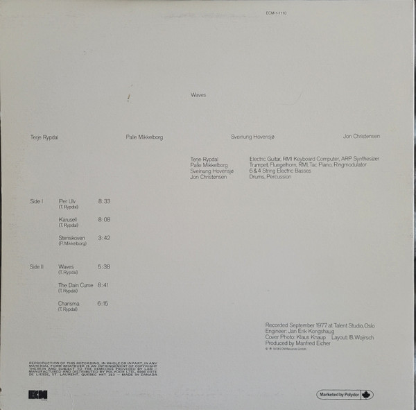 Terje Rypdal - Waves [Vinyl] | ECM Records (ECM 1-1110) - 2