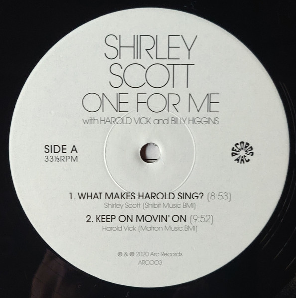 Shirley Scott With Harold Vick And Billy Higgins - One For Me | Arc Records (ARC003) - 3