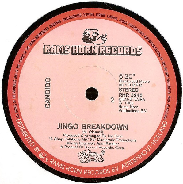 Candido - Jingo (A Special Remixed Disco Version) | Rams Horn Records (RHR 3245) - 3 Candido - Jingo (A Special Remixed Disco Version) | Rams Horn Records (RHR 3245) - 3