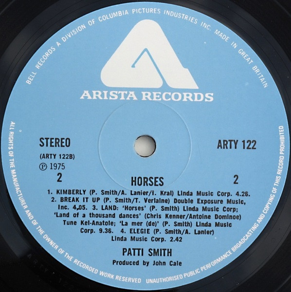 Patti Smith - Horses | Arista (ARTY 122) - 2