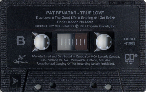 Pat Benatar - True Love [Cassette] | Chrysalis (CHSC 41805) - 4
