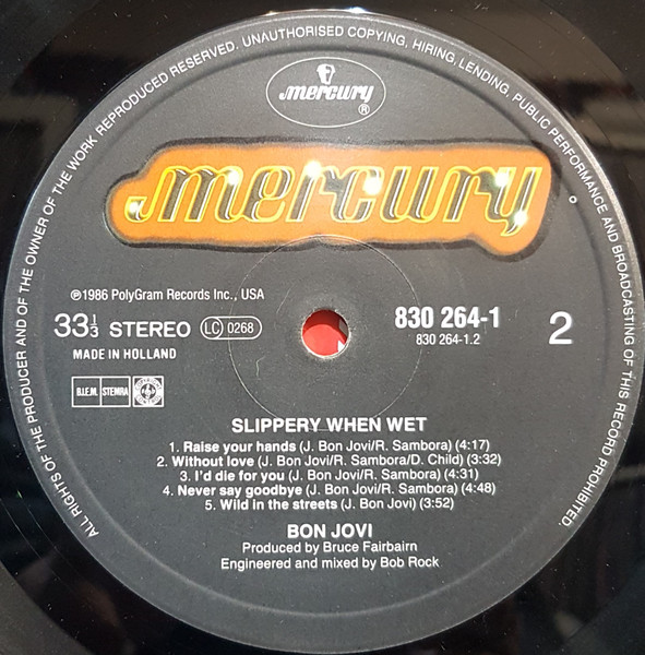 Bon Jovi - Slippery When Wet | Mercury (830 264-1) - 4 Bon Jovi - Slippery When Wet | Mercury (830 264-1) - 4