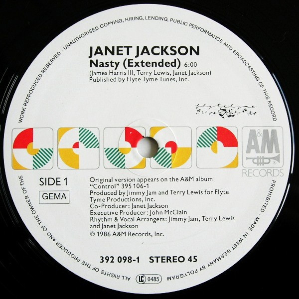 Janet Jackson - Nasty | A&M Records (392 098-1) - 3 Janet Jackson - Nasty | A&M Records (392 098-1) - 3