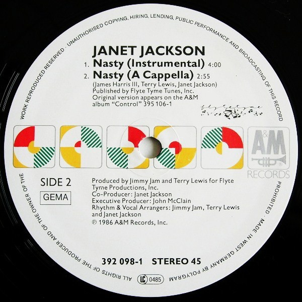 Janet Jackson - Nasty | A&M Records (392 098-1) - 4 Janet Jackson - Nasty | A&M Records (392 098-1) - 4