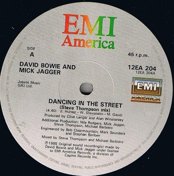 David Bowie And Mick Jagger - Dancing In The Street | EMI America (12EA 204) - 2 David Bowie And Mick Jagger - Dancing In The Street | EMI America (12EA 204) - 2