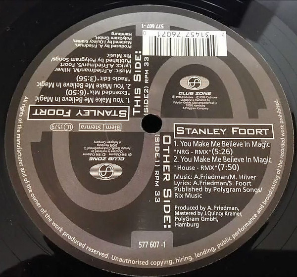 Stanley Foort - You Make Me Believe In Magic | Club Zone (577 607-1) - main Stanley Foort - You Make Me Believe In Magic | Club Zone (577 607-1) - main