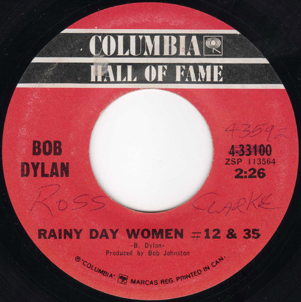 Bob Dylan - Rainy Day Women #12 & 35 / Like A Rolling Stone | Columbia (4-33100) - main