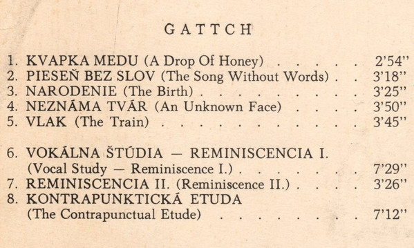 Gattch - Gattch | Opus (9113 0125) - 3