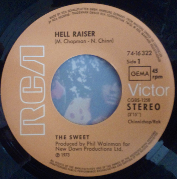 The Sweet - Hell Raiser / Burning | RCA (74-16 322) - 3